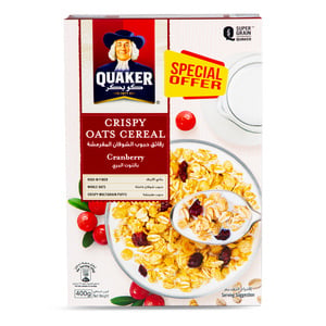Quaker Cranberry Crispy Oats Cereal Value Pack 400 g