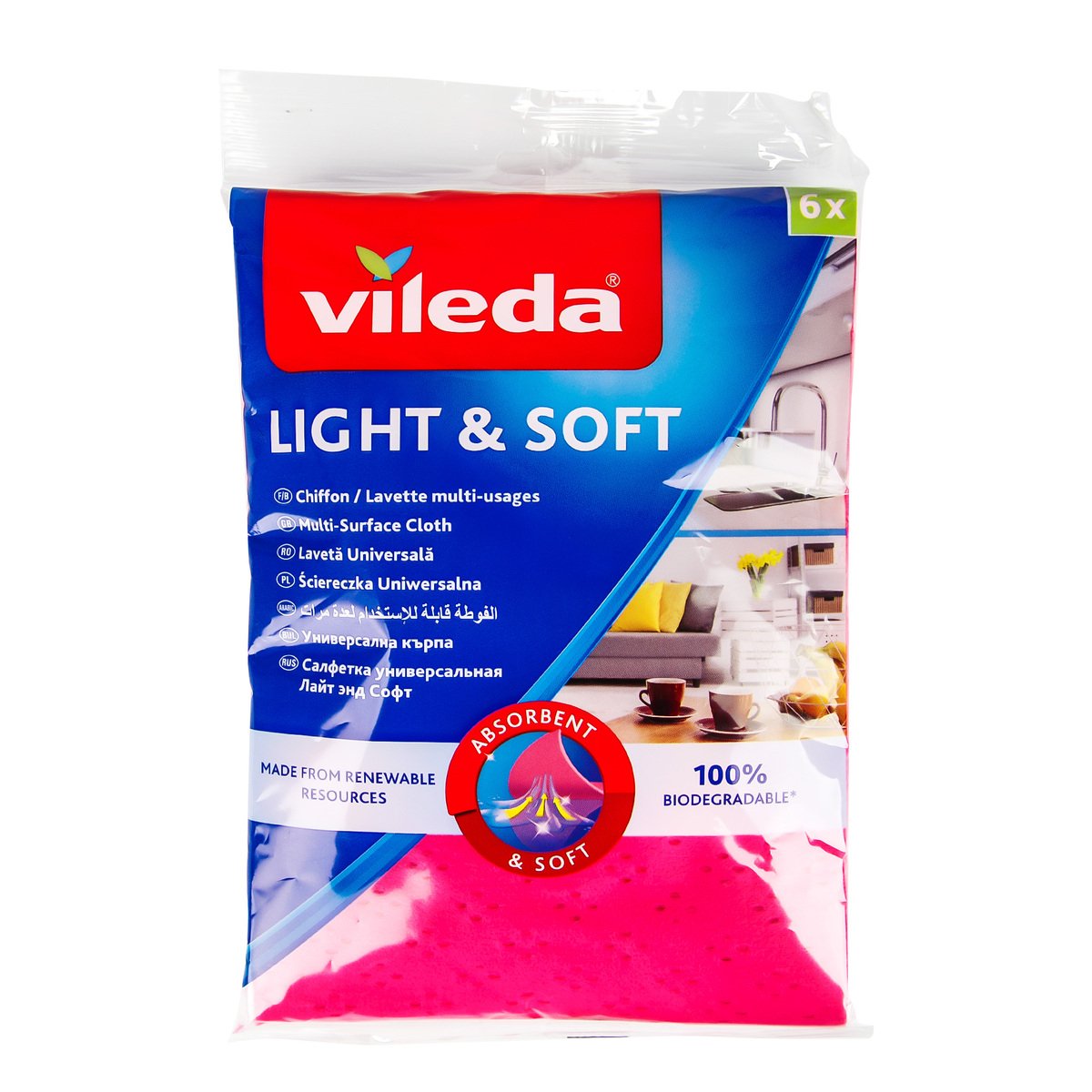 Vileda Multi-Surface Cloth Light & Soft 6pcs