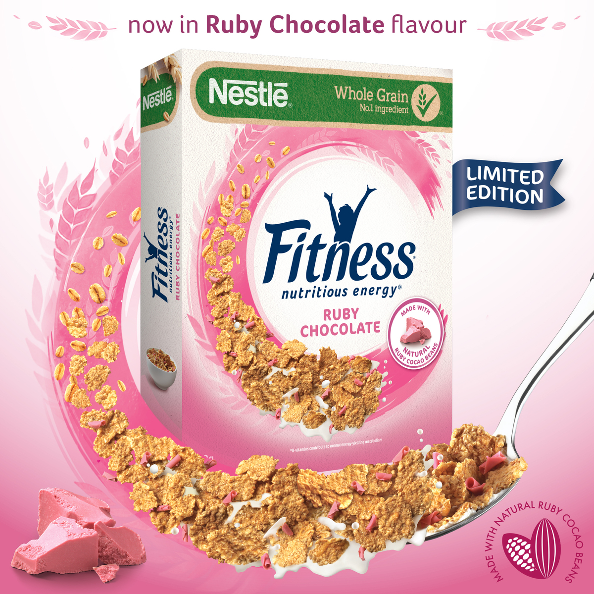 Nestle Fitness Ruby Chocolate Made with Natural Cocoa Beans Cereals 300 g