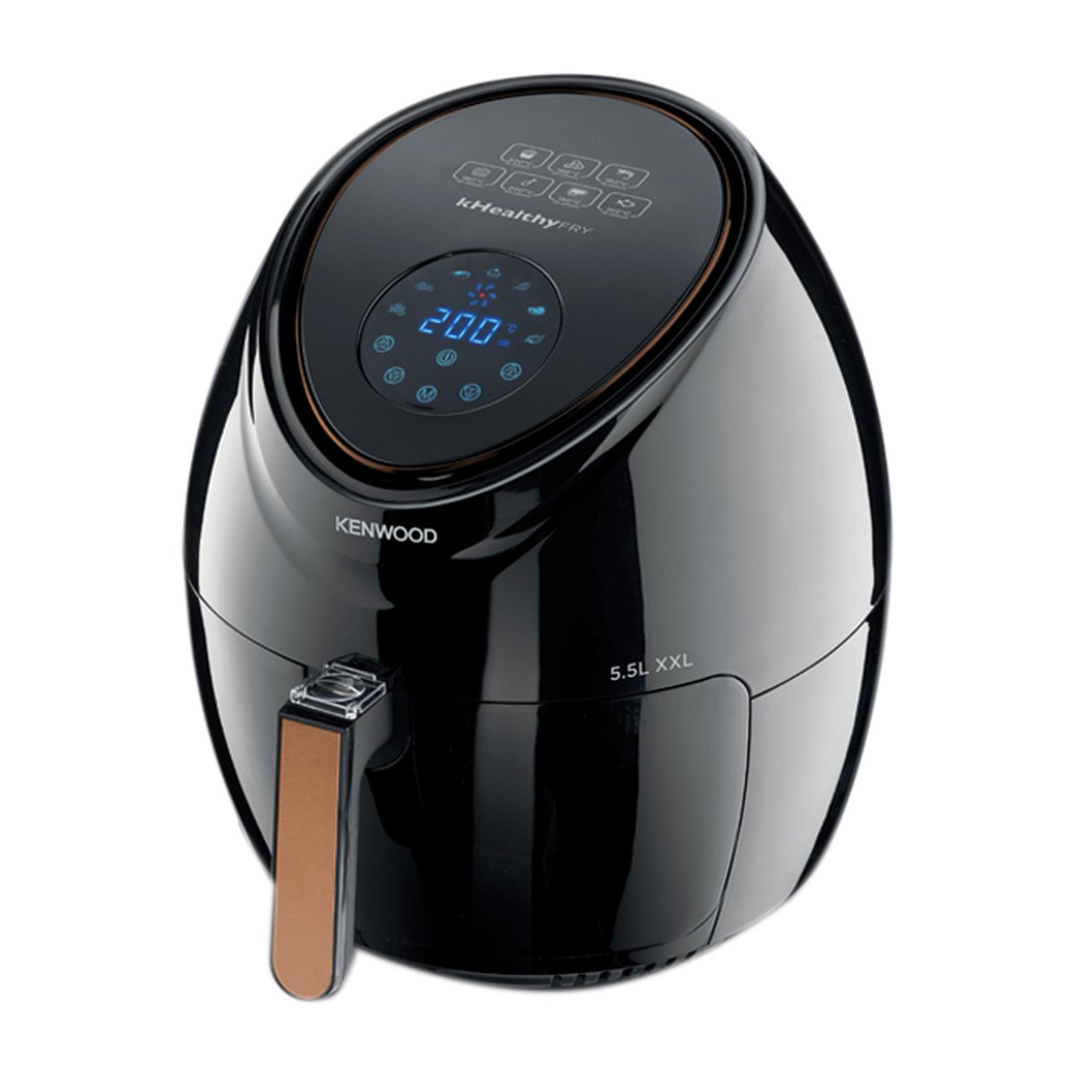 Kenwood Air Fryer 5.5 Litre, only 1 oil spoon, HFP50, Touch Screen Display, Black Rose Gold, 1 Years Warranty