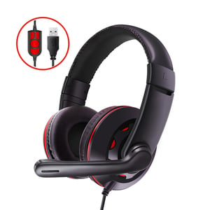 Trands USB Stereo Wired Headset Gaming Headphones with Noise Cancelling Microphone TR-HS799, Black