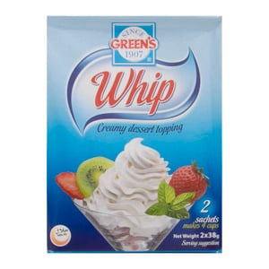 Green's Whip Creamy Dessert Topping 2 x 38g