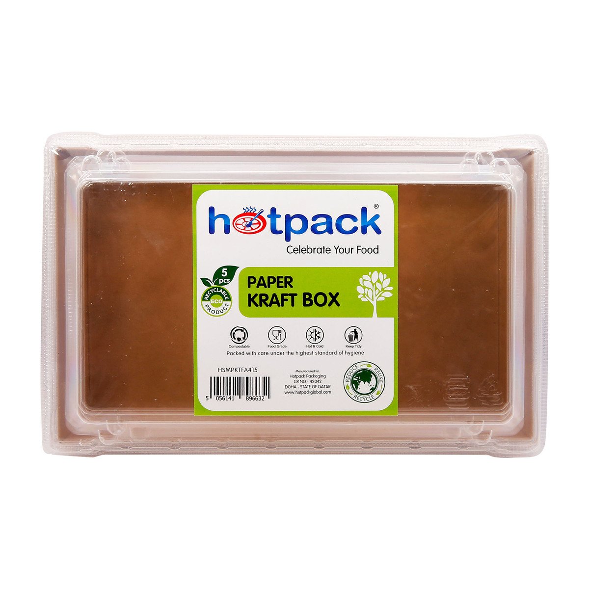 Hotpack Paper Kraft Box FA415 5pcs