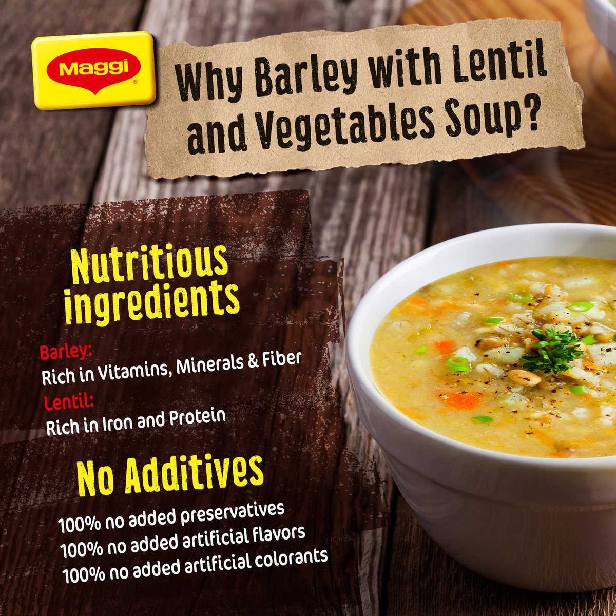 Maggi Barley with Lentil & Vegetables Soup 75g