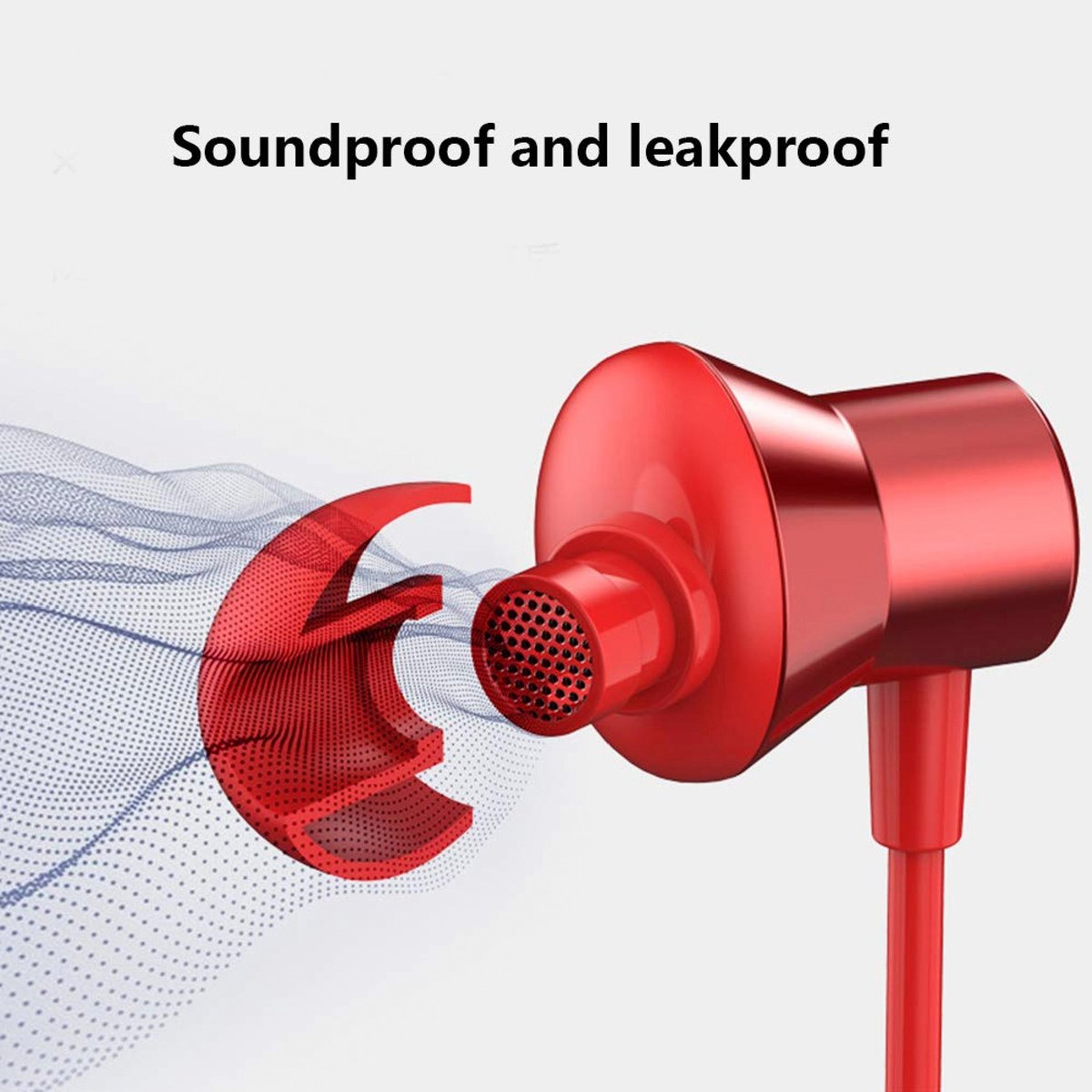 لينوفو سماعة أذن سلكية مع ميكروفون ، 3.5 ملم ، أحمر ، HF130
