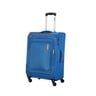 American Tourister Duncan 4 Wheel Soft Trolley, 55 cm, Blue with Assorted Backpack