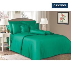 Cannon Fitted Sheet + Pillow Cover Plain Single Size 120x200cm Green