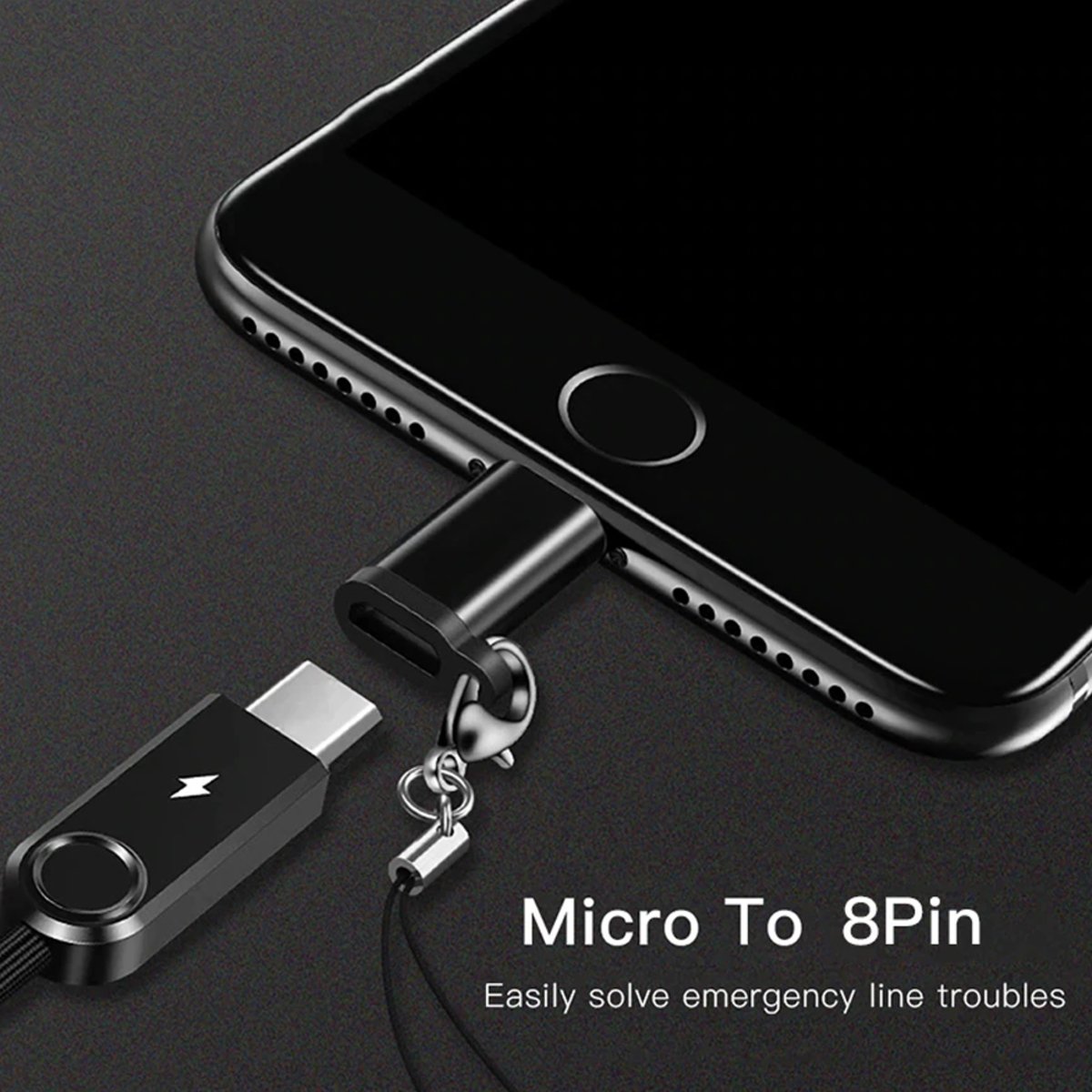 Trands Micro USB to Lightning Adapter with Keychain CA373