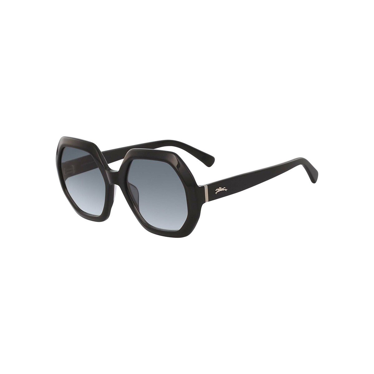 لونج شامب نظارة شمسية نسائية 623S55 بتصميم مربع و لون أسود