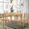 Maple Leaf Dining Table Wood 1+4 Natural 3D L100xW700xH740cm