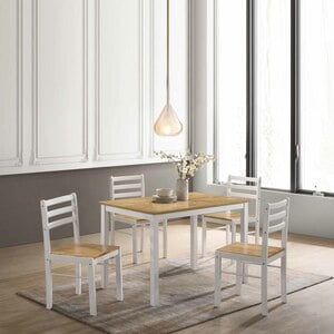 مابل ليف طاولة طعام خشبية 1 + 4 طبيعية 3D الطول 100 × العرض 700 × الإرتفاع 740 سم