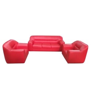 Design Plus PVC Sofa Set 5 Seater (3+1+1) SPR01 Red