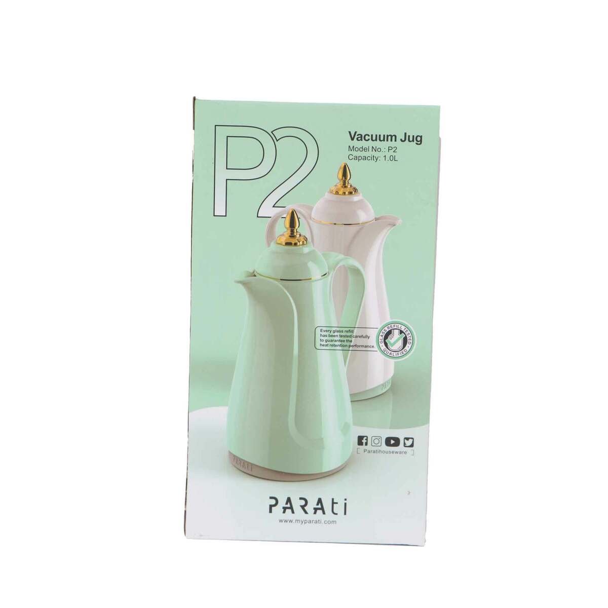 Parati Plastic Body Vacuum Flask Plain 1Ltr P2-10