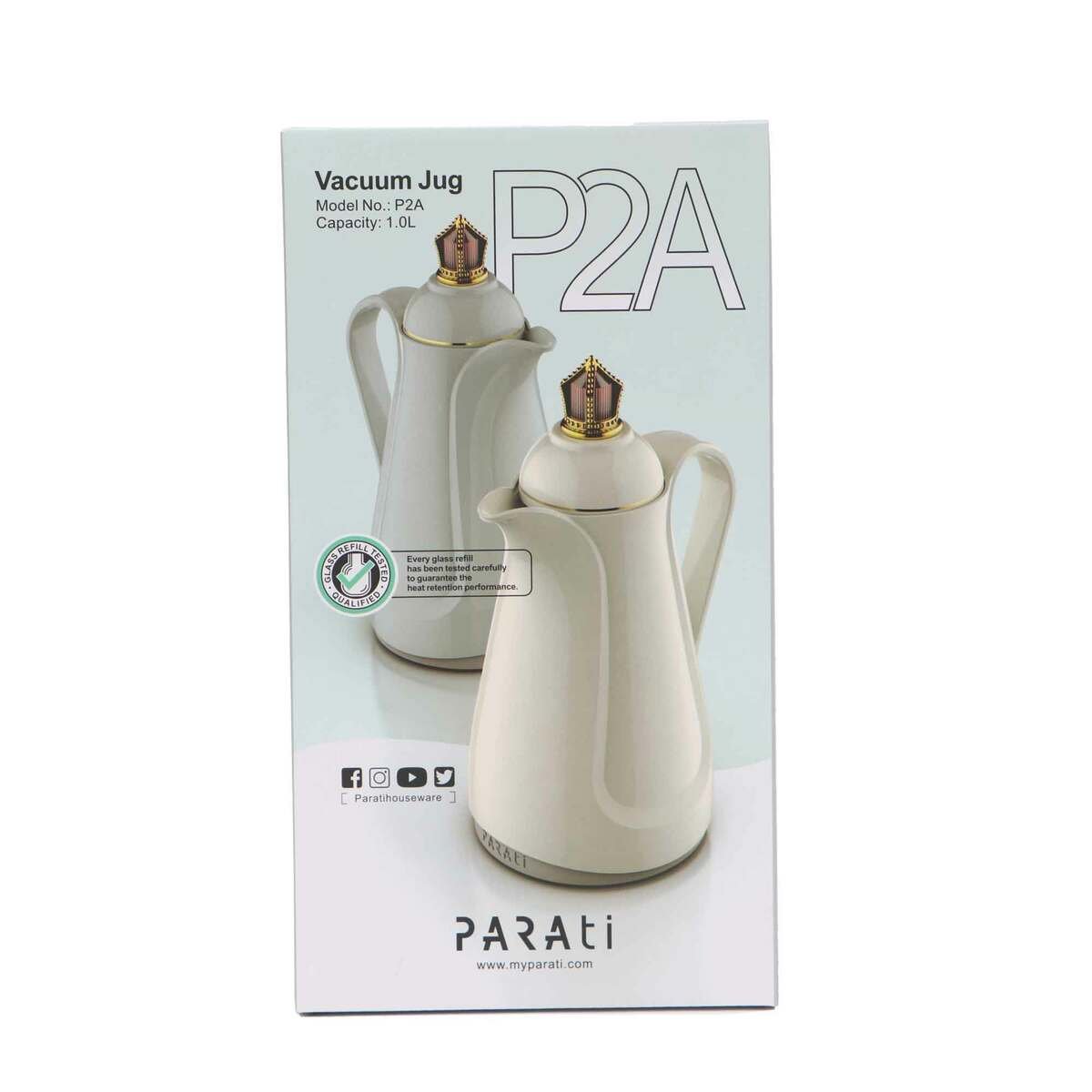 Parati Plastic Body Vacuum Flask Plain 1Ltr P2A-10