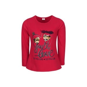 Cortigiani Girls T-Shirt Long Sleeve GB-19 Red 5-6Y