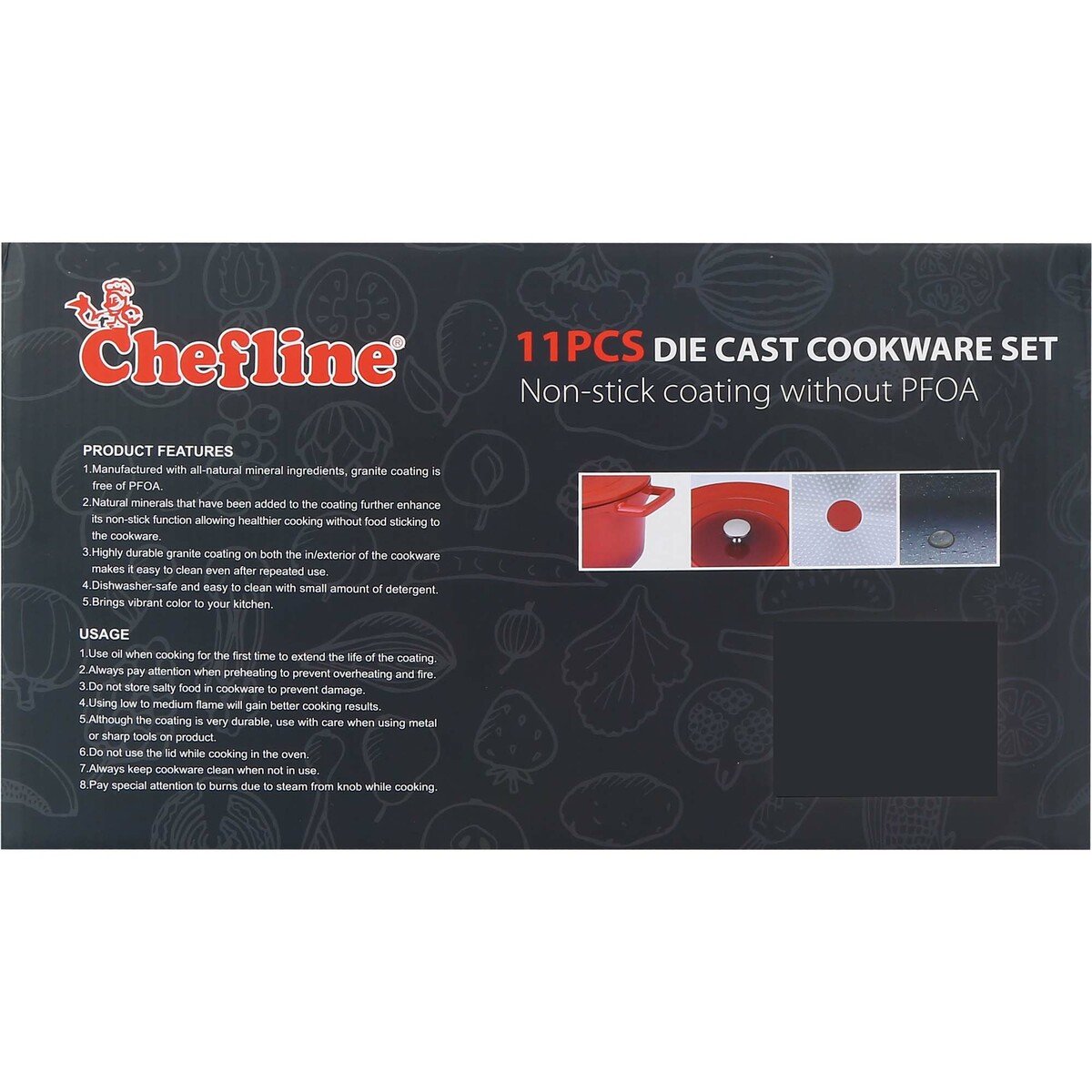 Chefline Die Cast Cookware 11pc TS11