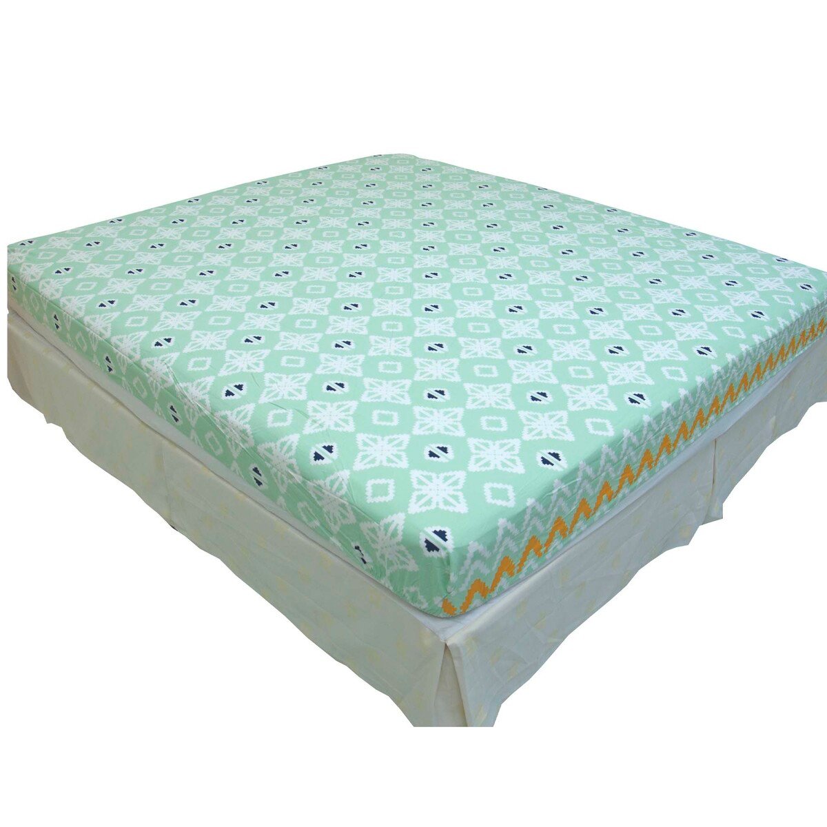 Princess Fitted Sheet King Size 180X200cm Printed Green