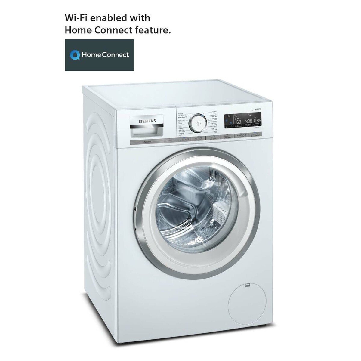 Siemens iQ700 Front Load Washing Machine, 10 Kg, 1400 RPM, White, WM14VKH0GC