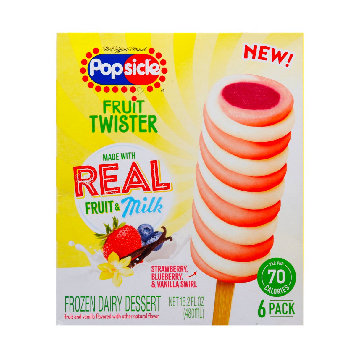 Popsicle Fruit Twister Strawberry, Blueberry & Vanilla Swirl 480ml