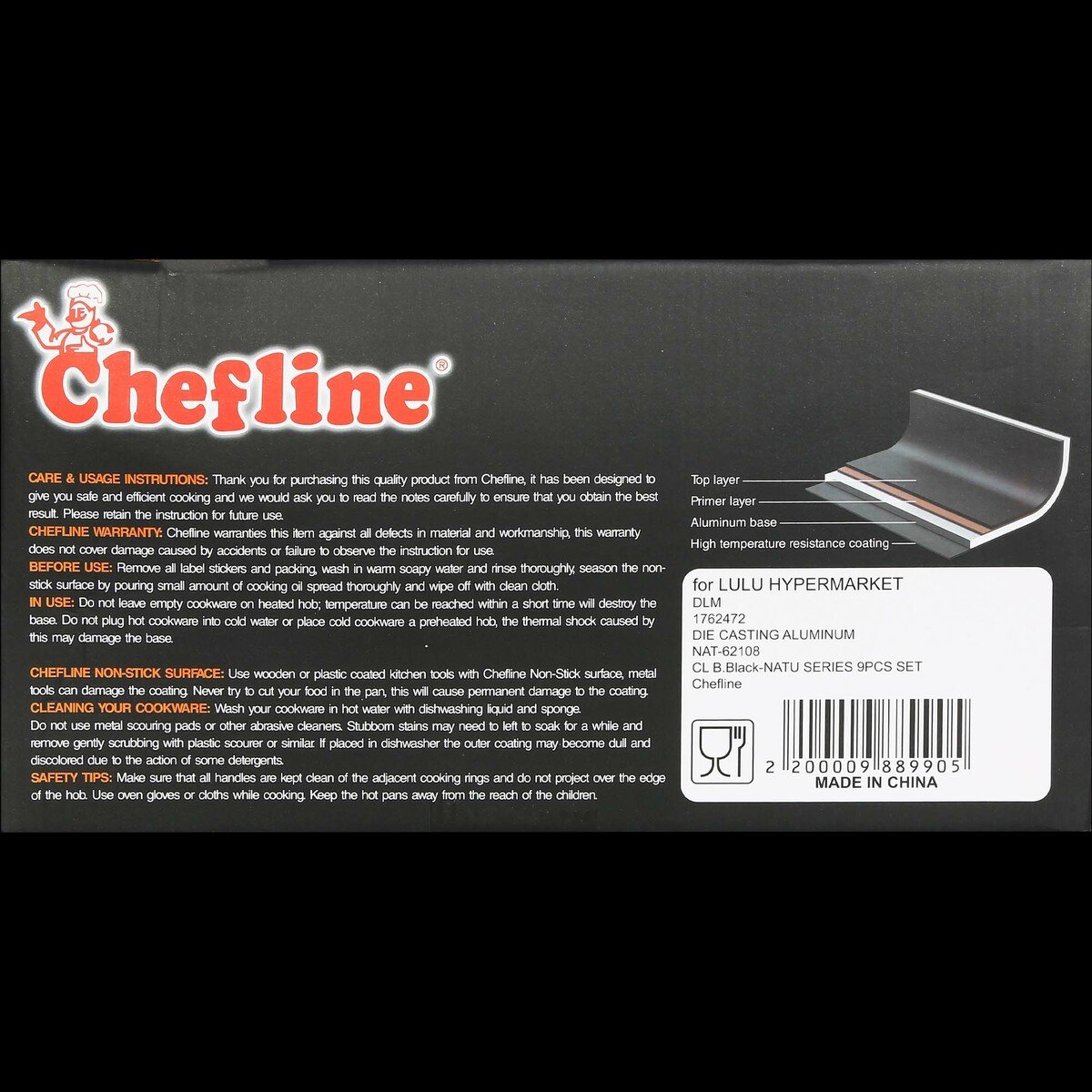 Chefline Die Cast Cookware 9pcs