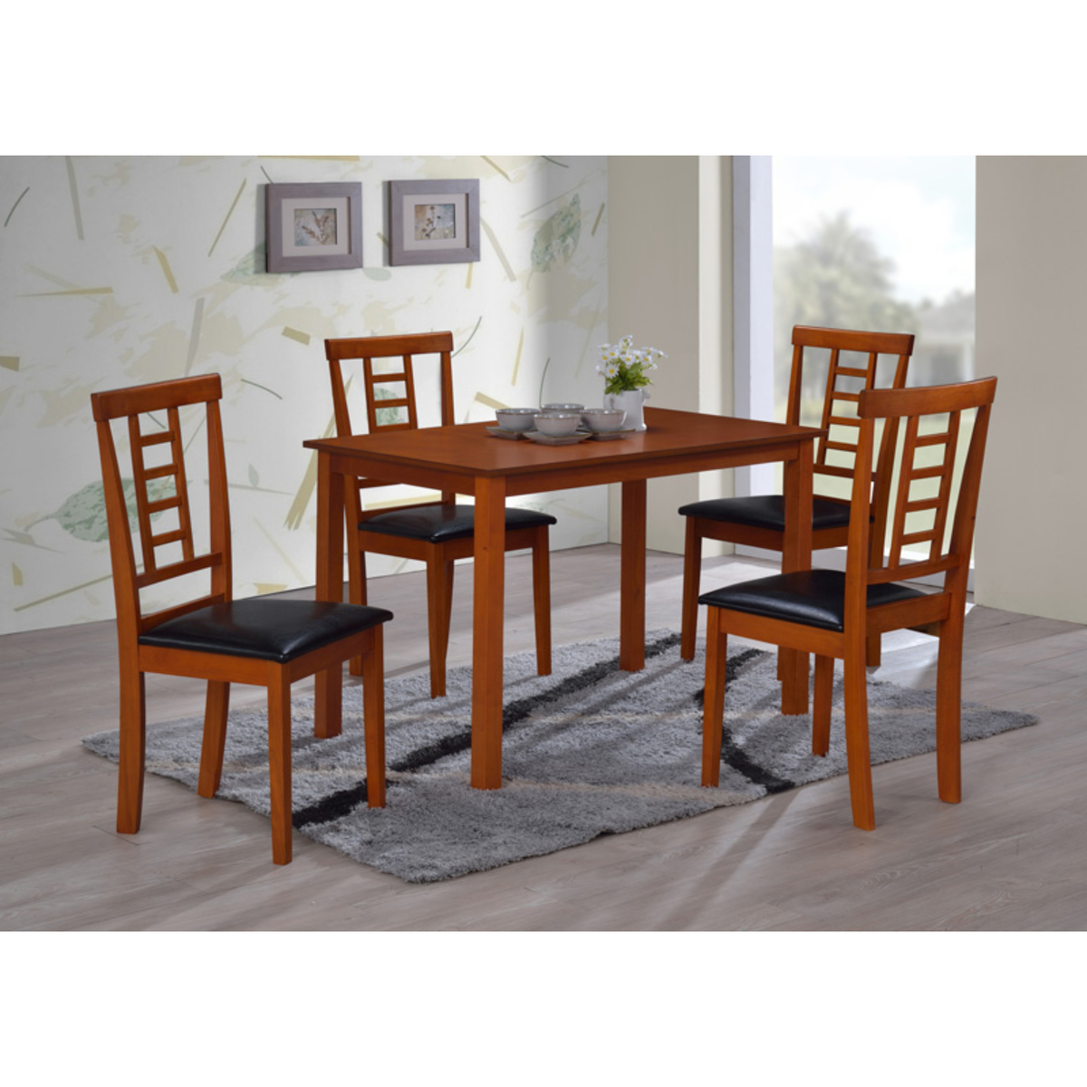 Maple Leaf Dining Table + 4 Chair Weneer 3188