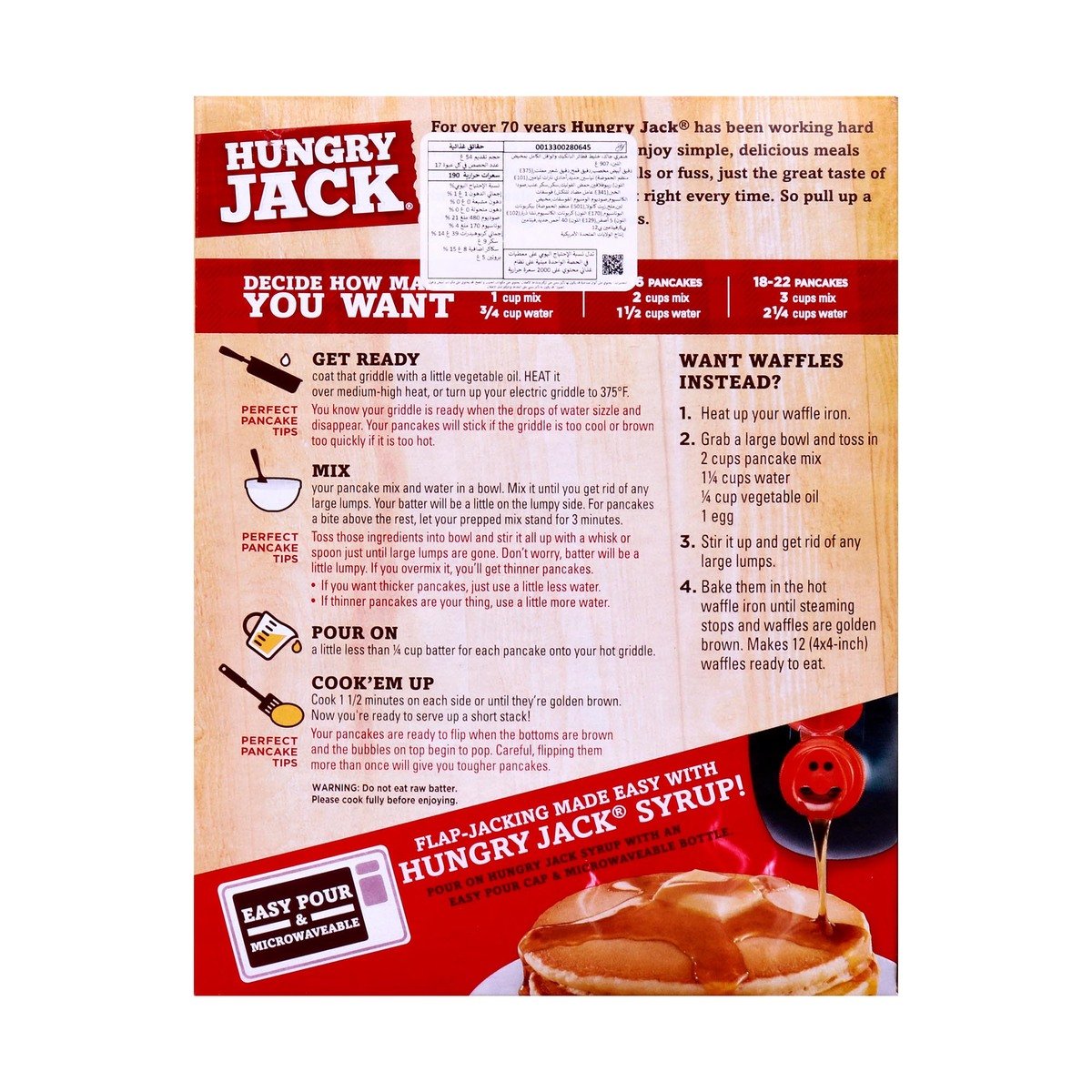 Hungry Jack Pancake & Waffle Mix Complete Buttermilk 907 g