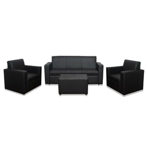 Design Plus PVC Sofa Set 5 Seater (3+1+1) SPR02 Black