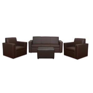Design Plus PVC Sofa Set 5 Seater (3+1+1) SPR02 Brown