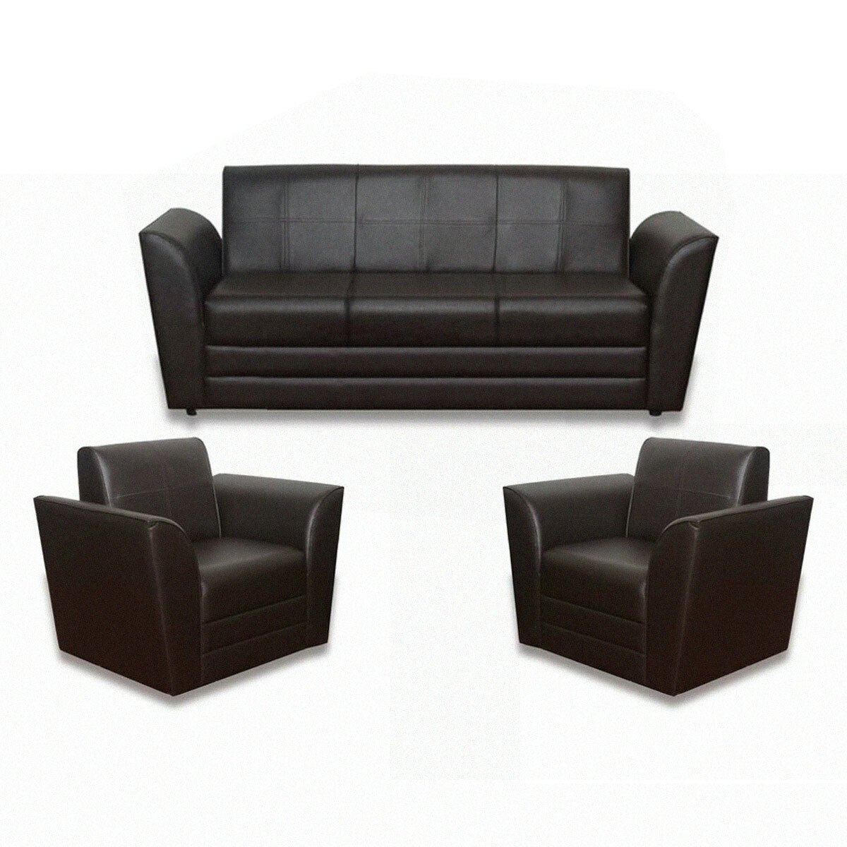Design Plus PVC Sofa Set 5 Seater (3+1+1) SPR03 Brown