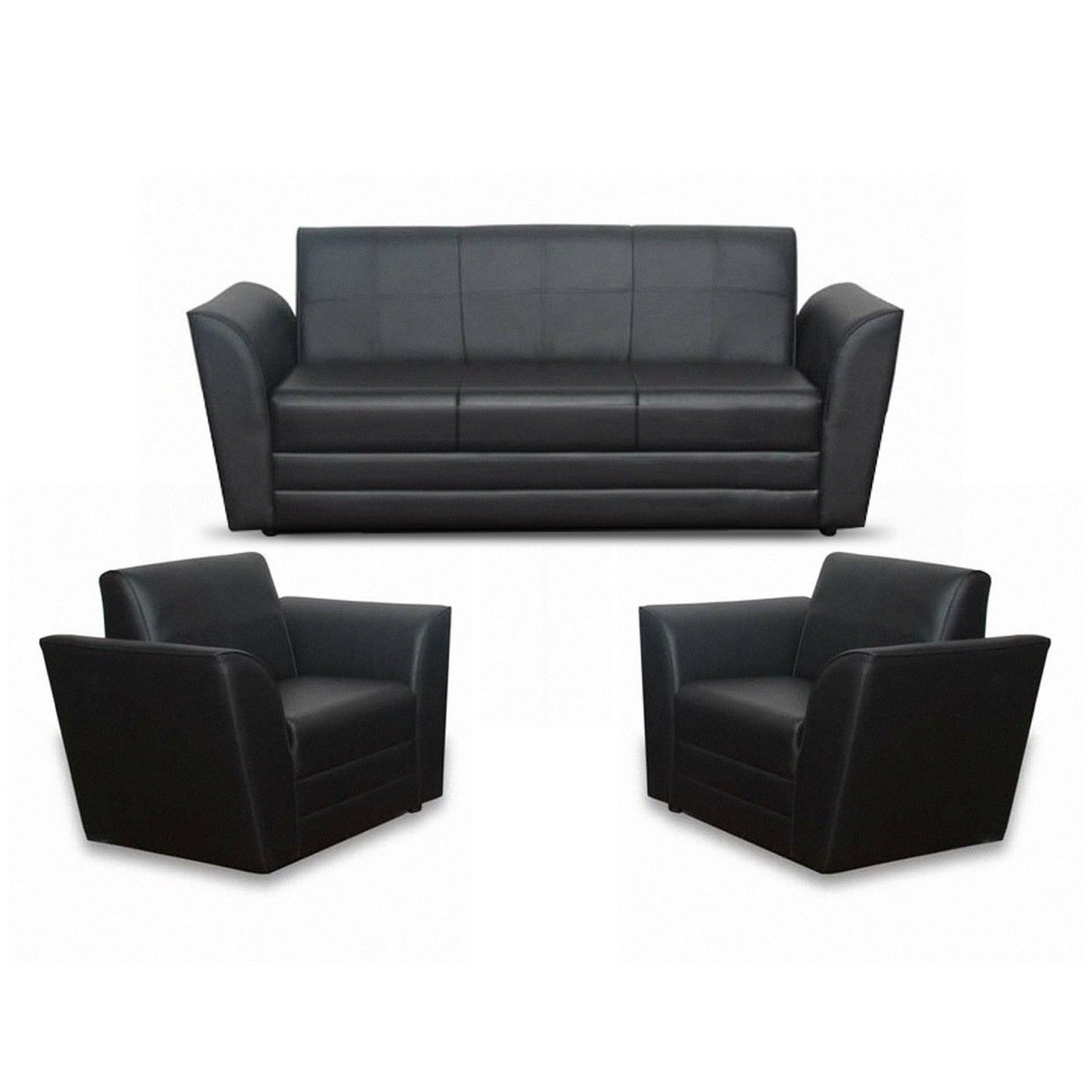 Design Plus PVC Sofa Set 5 Seater (3+1+1) SPR03 Black