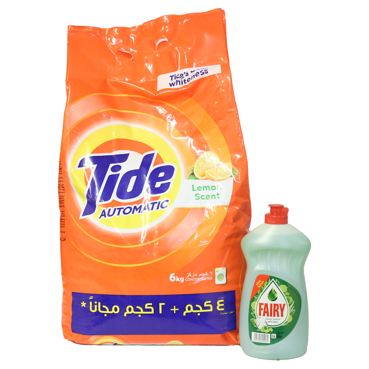 Buy Tide Washing Powder Front Load 6kg + Fairy 500ml Online at Best Price | Front load washing powders | Lulu Egypt in Egypt