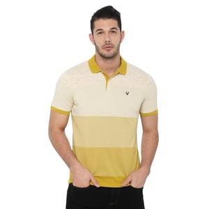 Allen Solly Men's Polo T Shirt Short Sleeve  ASKPWRGF647834 Light Gold L