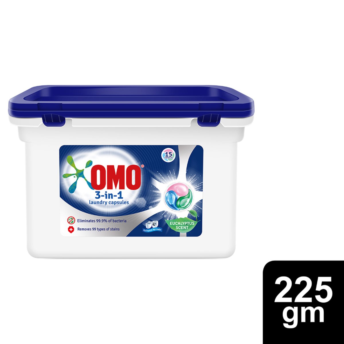 Buy OMO 3in1 PODS Washing Liquid Capsules Eucalyptus Scent 15pcs Online at Best Price | Liquid Detergent | Lulu UAE in Kuwait