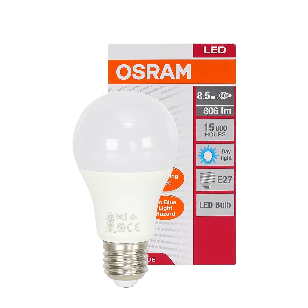 Osram Classic LED Bulb A60 8.5W E27 Cool Daylight 3pcs