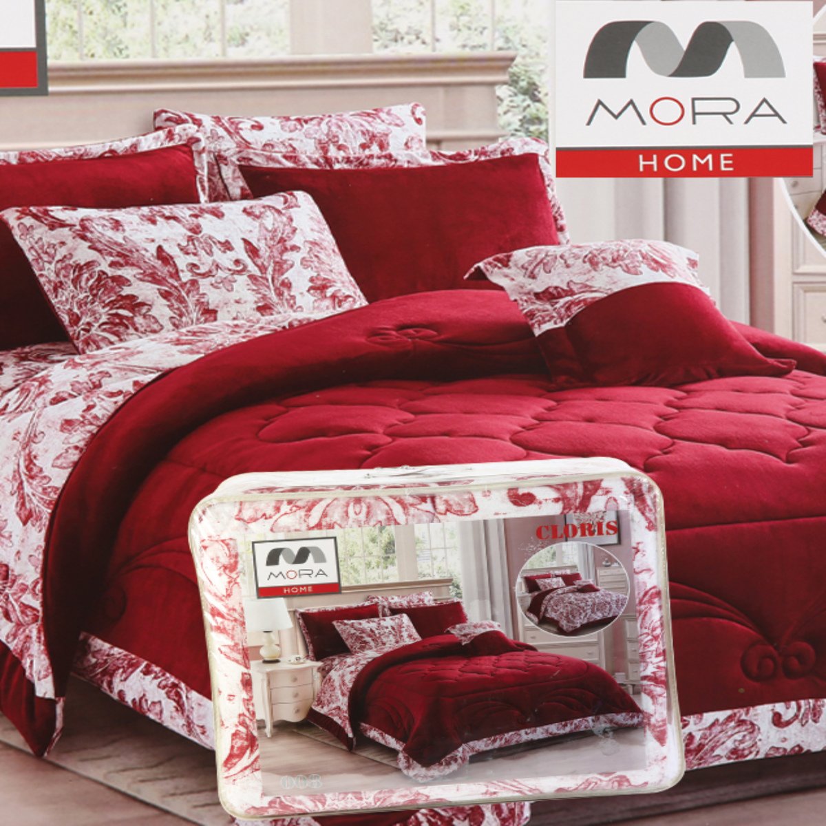 Mora Flannel Comforter King 6Pcs Set Assorted Colors & Designs