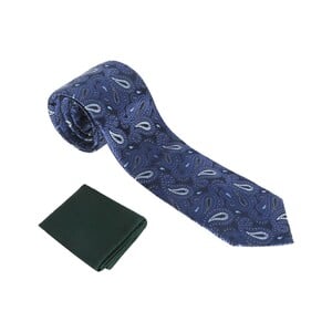 Cortigiani Men's Silk Neck Tie With Hanky Gift Set NHS-01 150X7 CM
