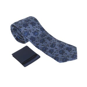 Cortigiani Men's Silk Neck Tie With Hanky Gift Set NHS-03 150X7 CM