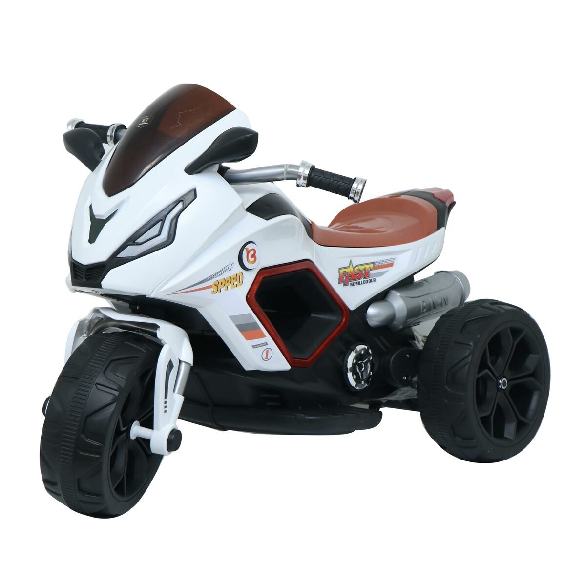 Skid Fusion Ride On Bike Rechargeable K-1200 White