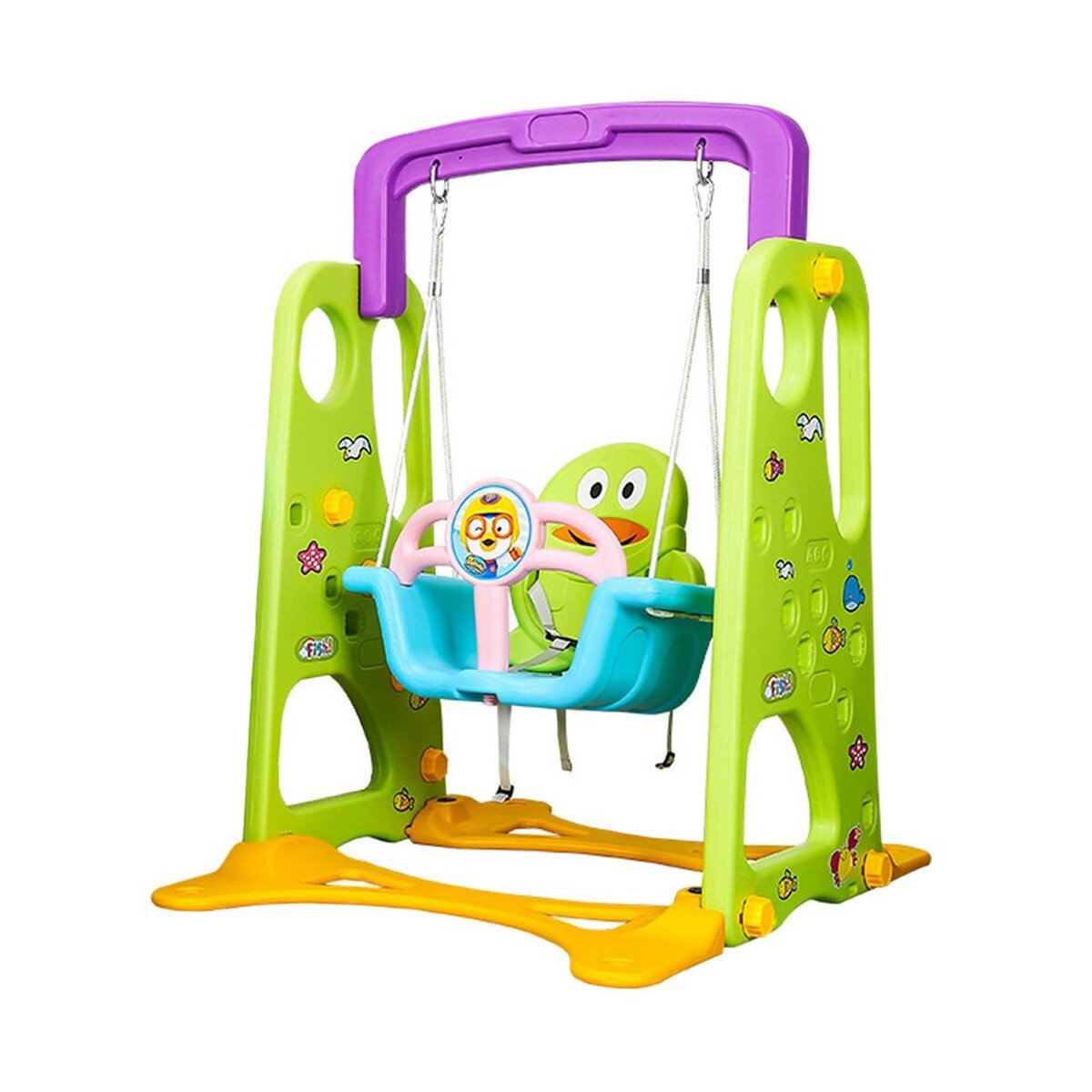 Little Angel Kids Toys Slide and Swing L-DGN03-GREEN