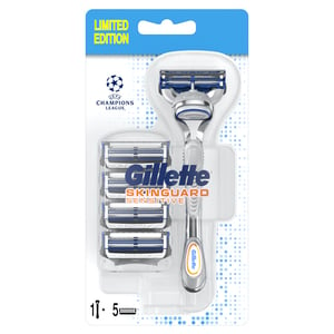 Gillette Skinguard Sensitive Men's Razor Handle + 5 Razor Blades Refills