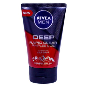 Nivea Men Deep Rapid Clear Pimples & Oil Antibacterial Face Wash 100 ml