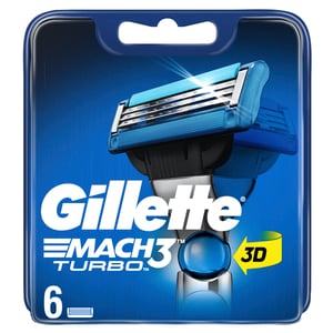 Gillette Mach3 Turbo Men's Razor Blade Refills 6pcs