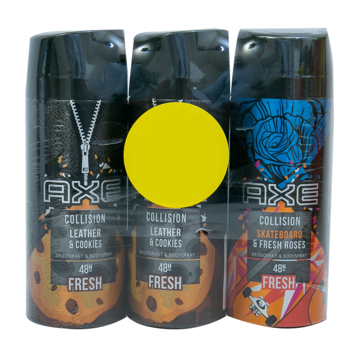 Axe Collision Deodorant And Body Leather And Cookies 2 x 150 ml + Skateboard And Fresh Roses 150 ml