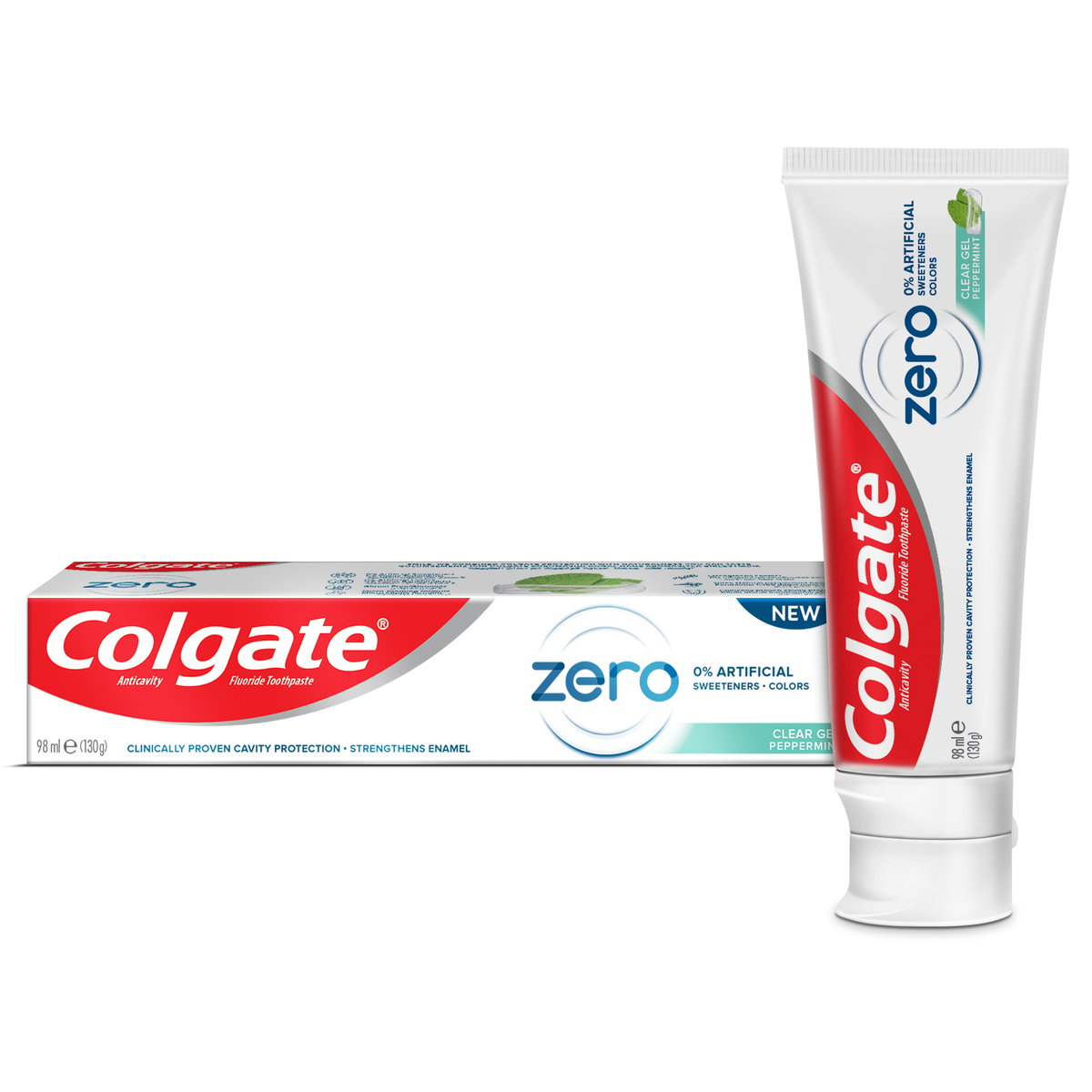 Colgate Zero % Artificial Colours and Sweeteners Peppermint Clear Gel Toothpaste 98 ml