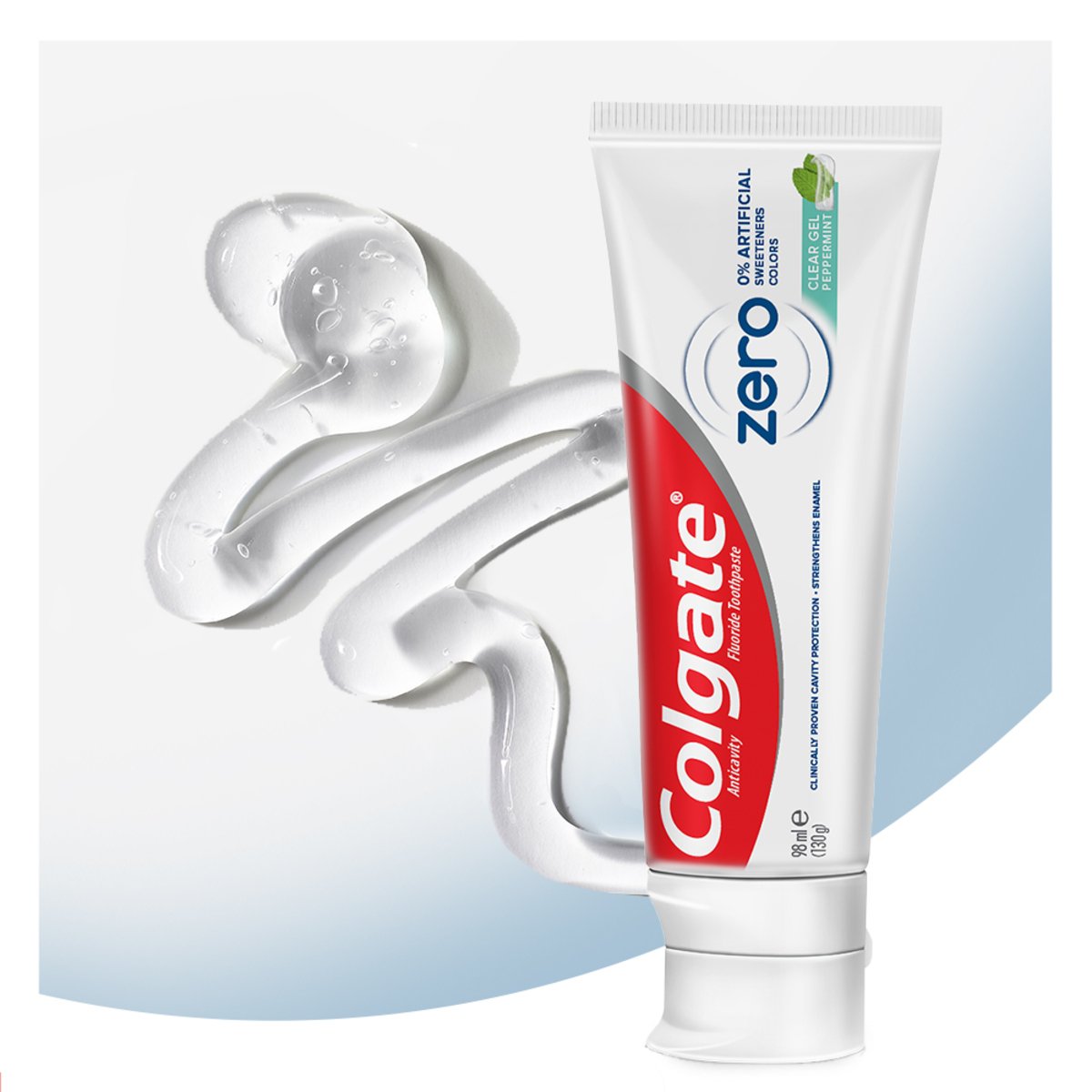 Colgate Zero % Artificial Colours and Sweeteners Peppermint Clear Gel Toothpaste 98 ml