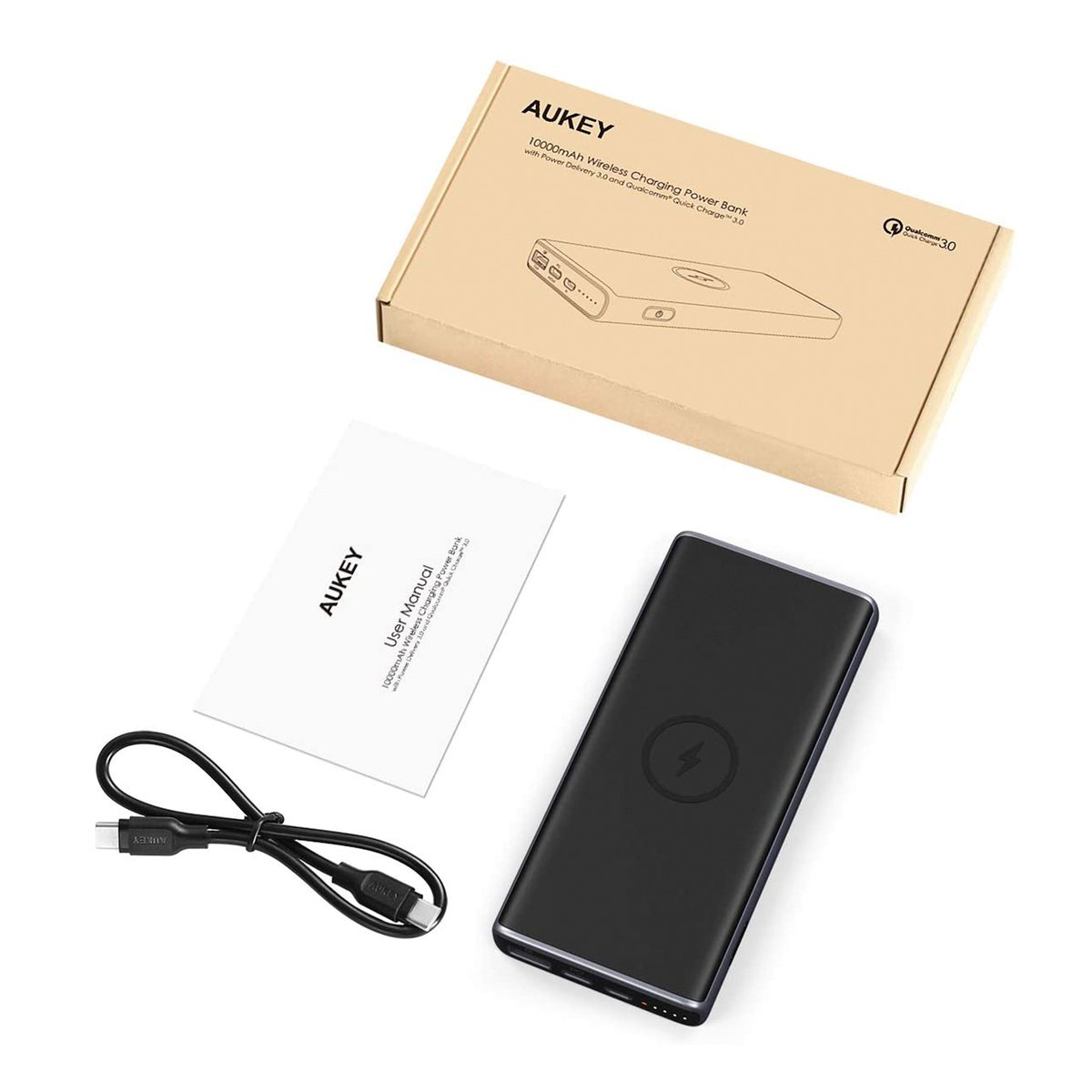 Aukey PB-Y32 18W PD QC 3.0 10000mAh Power Bank with Wireless Charging