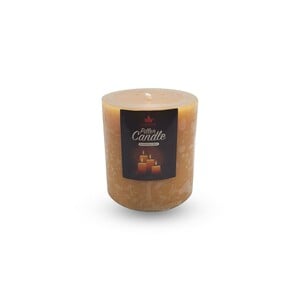 Maple Leaf Pillar Candle P301 3x3inch Gold