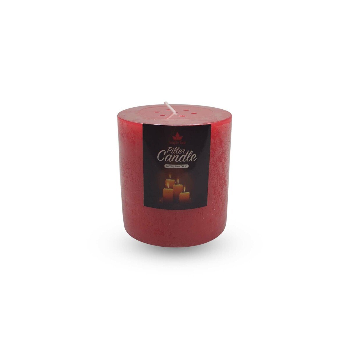 Maple Leaf Pillar Candle P301 3x3inch Red