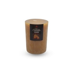 Maple Leaf Pillar Candle P401 3x4inch Gold