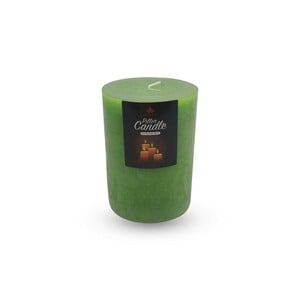 Maple Leaf Pillar Candle P401 3x4inch Green